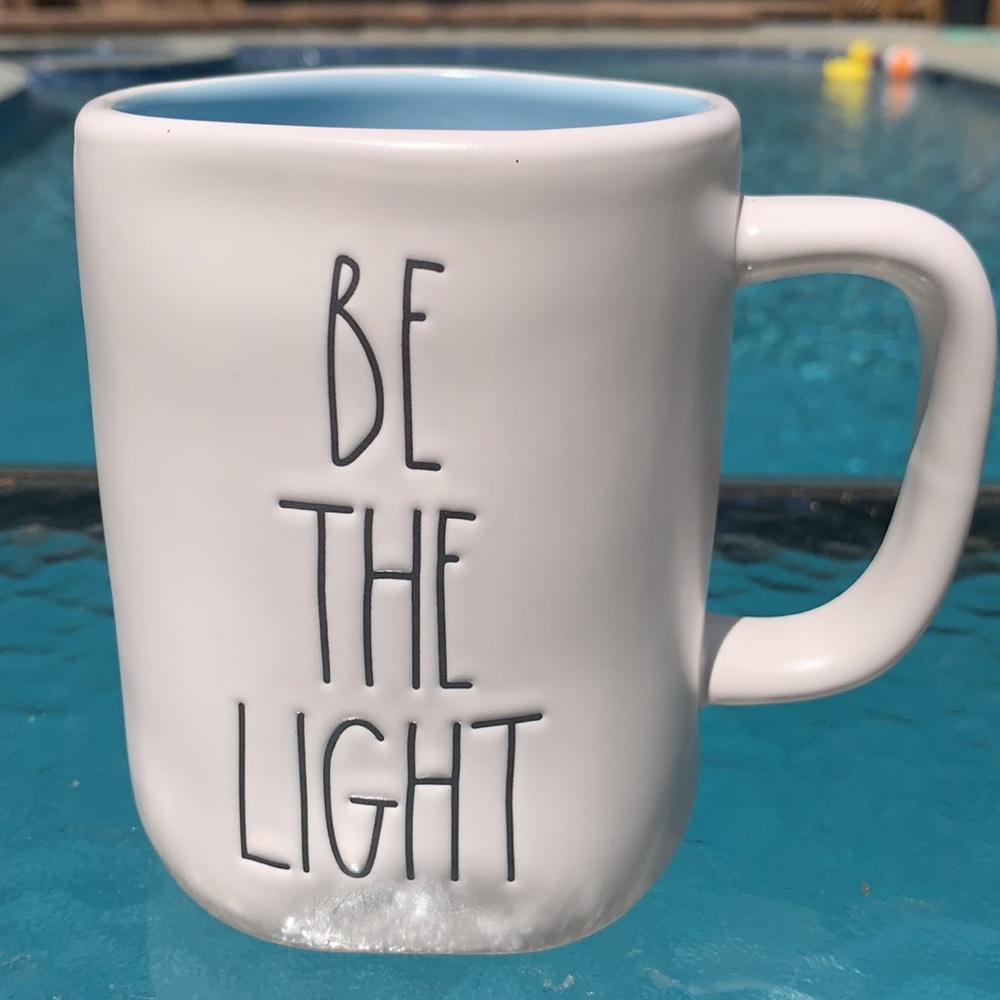 New Rae Dunn BE THE LIGHT Bisque Coffee Mug